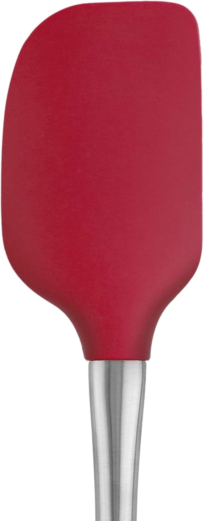 Tovolo Silicone Cooking Utensil Set of 6 Stainless Steel Handle Ladle Slotted Turner Tongs Flex Core Spatula Scraper Mixing Spoon & Potato Masher, Dishwasher Safe BPA Free Utensils, Cayenne Red