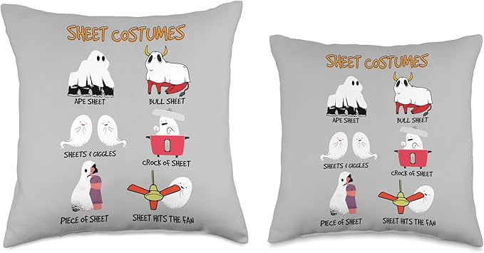 Funny Sheet Costumes Ghost Halloween Sheet Costumes Throw Pillow