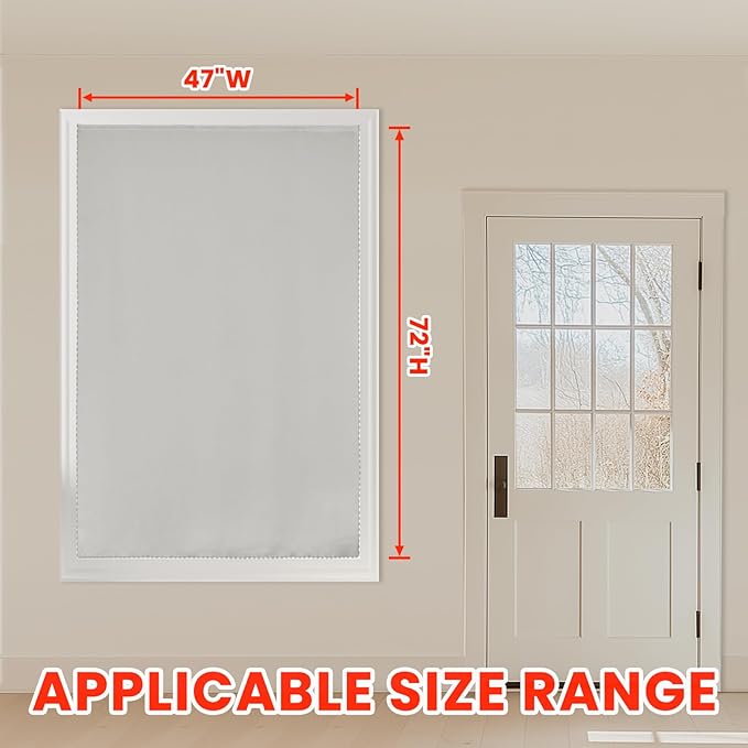 AJAZZ self Adhesive Portable 100% Blackout Curtains Simple and Easy to installBedroom Window Thermal Lnsulated Kitchen Room Darkening Black Small Drapes 1-Pack