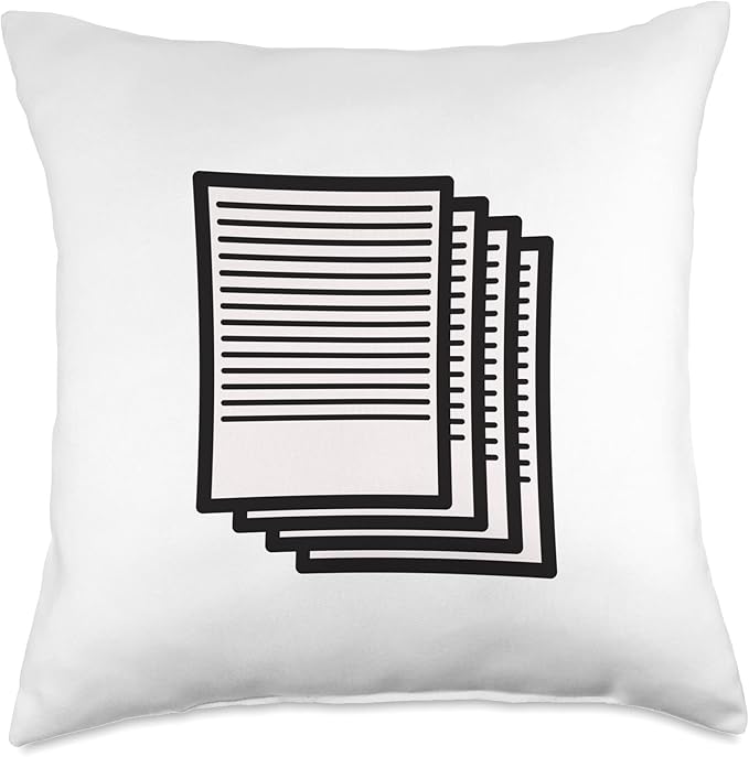 Paper Document Sheet Stack Throw Pillow