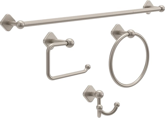 Franklin Brass Gainesville (1-Pack) Hand Towel Holder Satin Nickel Towel Racks for Bathroom Wall Round Towel Ring Holder for Bath Towel Hanger for Kitchen, Bathroom Accessories GNV46-SN