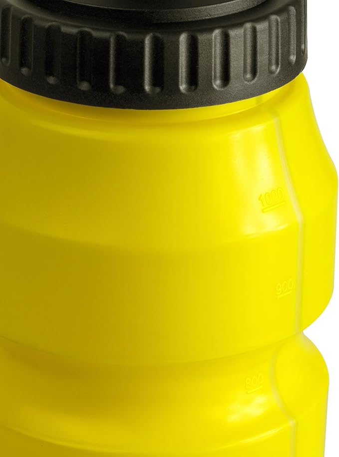 Cannon Sports 1 Liter Sports Water Bottle, BPA-Free, 34 Oz Capacity, Large Mouth, 2 lids (Straw and Squeeze), Great For Helmet Sports Such As Hockey, Lacrosse, Football, Boxing (Yellow)