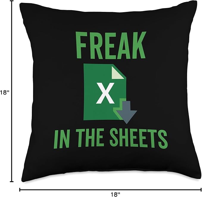 Freak in the Excel Sheets Spreadsheets Funny Computer Joke Throw Pillow