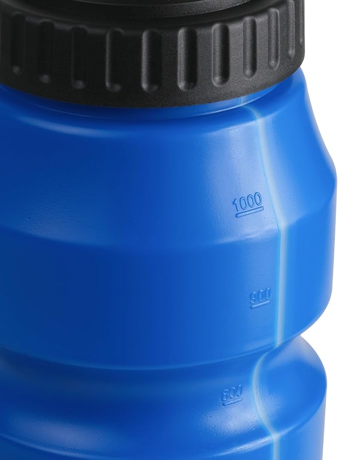Cannon Sports 1 Liter Sports Water Bottle, BPA-Free, 34 Oz Capacity, Large Mouth, 2 lids (Straw and Squeeze), Great For Helmet Sports Such As Hockey, Lacrosse, Football, Boxing (Royal Blue)