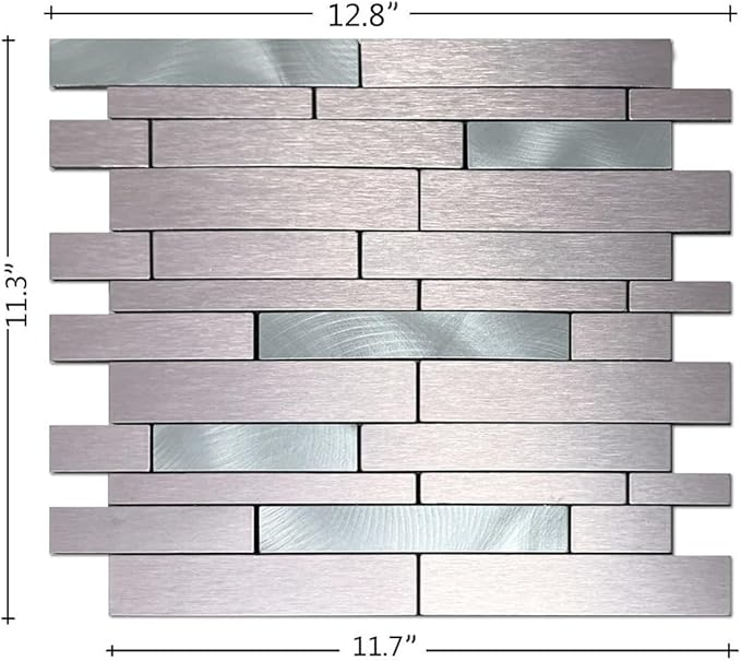 10-Sheet Peel and Stick Backsplash Tile, PVC Mixed Meta,l Stick on Kitchen, Bathroom Vanities, Fireplace Décor, Laundry Table(11.7" X 11.3") (10, Pink)