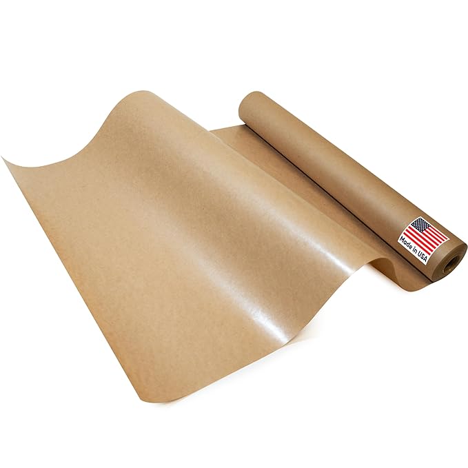18" x 1200" (100') Made in USA Brown Freezer Paper Roll – Moisture-Resistant Wrap, Prevents Freezer Burn, Keeps Meat Fresh for up to 1 year – Plastic Coated Paper for Meat, Fish, and Poultry