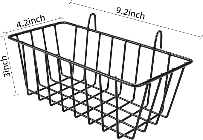 Yaegoo 3 Pack Wire Baskets and Shelves - Hanging Shelf for Wall Grid Panel