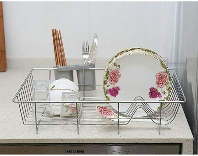 Large Dish Drainer Rack Kitchen Sink Washing Plate Cutlery Draining Board Holder