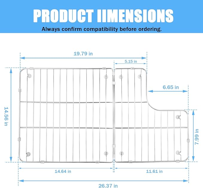 K-6449-ST Kitchen Sink Rack, 26.18'' x 14.76'' for Kohler Whitehaven K-5826 and K-5827 Sink