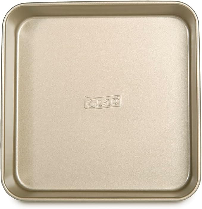 Glad Square Baking Pan Nonstick - Heavy Duty Metal Bakeware for Cakes and Brownies, 9 inches