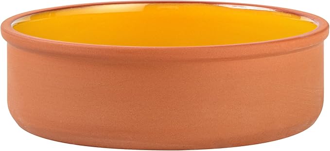 Restaurantware-Terra Tek 34 Ounce Terracotta Cazuelas, 2 Yellow Glazed Clay Pots For Cooking - Oven-Ready, Microwavable, Terracotta Serving Pots, Dishwashable, For Cooking And Serving