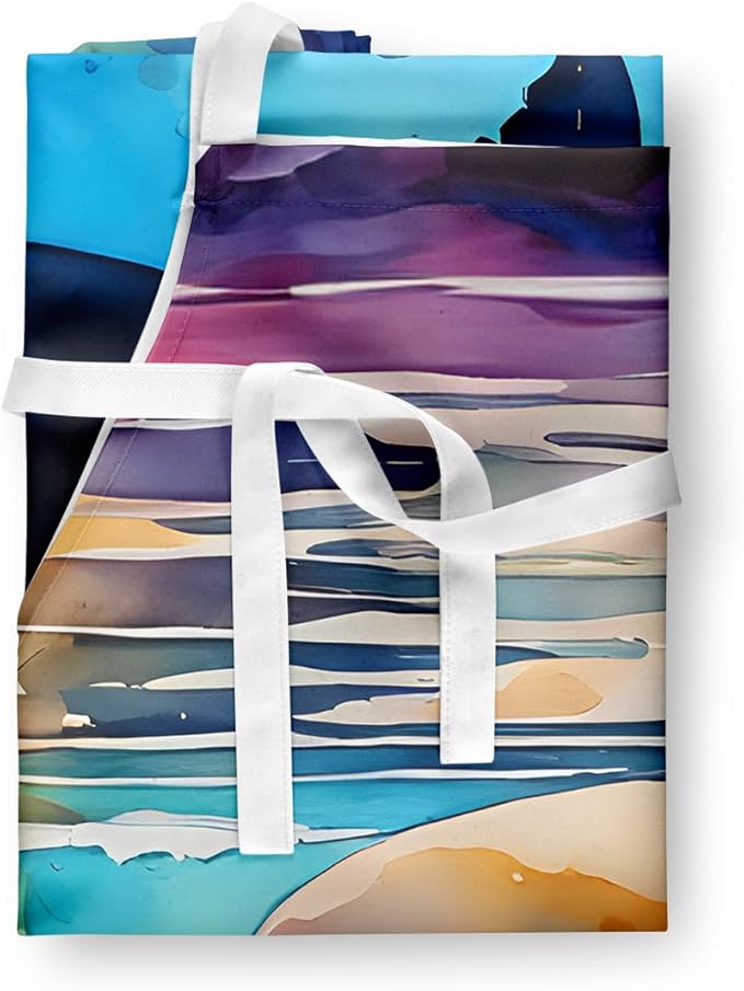 Caroline's Treasures Manatee Apron Cooking Kitchen Server Baking Crafts Gardening for Adult Women Men, Unisex, Large, Multicolor