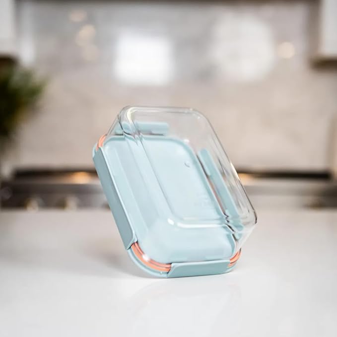 LocknLock LBF401RS5M Bisfree Modular Plus Food Storage Containers for Lunch, Meal Prep, Stackable, BPA-Free, Leakproof, Microwave, Dishwasher, Freezer-Safe, 10 Pieces, 5 Boxes and 5 Lids, Mint