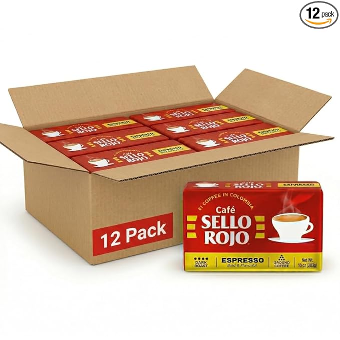 Sello Rojo Espresso Brick, 10 oz (Pack of 12)