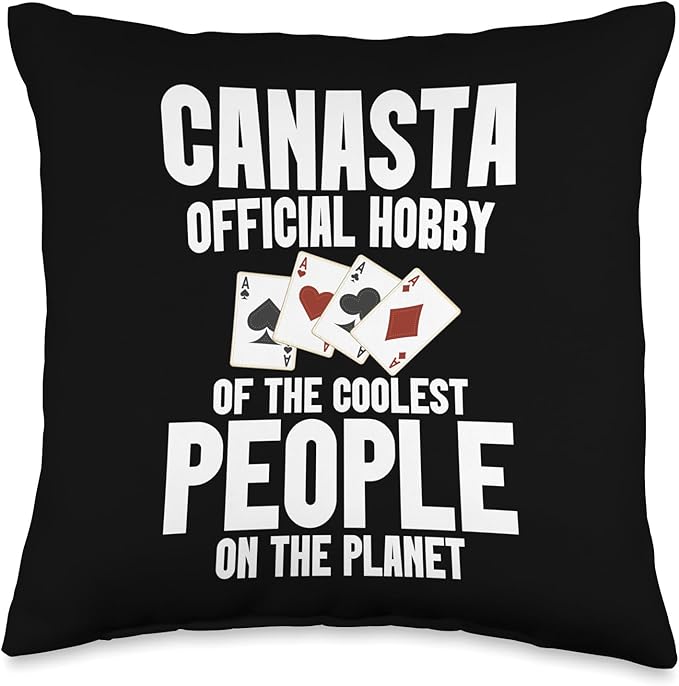 Canasta Game Cards Set Score Sheets Player Tray Canasta Throw Pillow