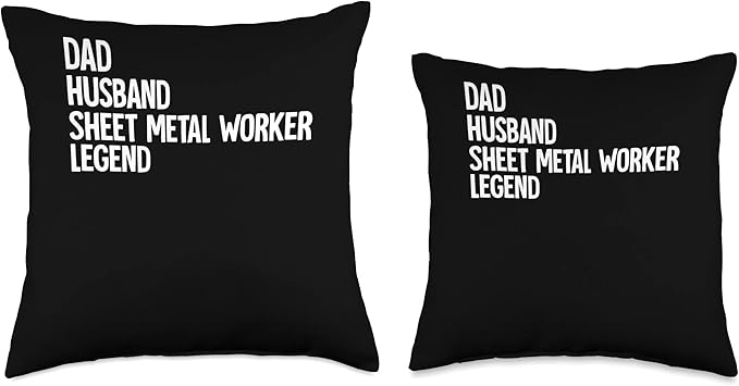Sheet Metal Worker Dad Husband Throw Pillow, 16x16, Multicolor