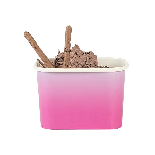 Restaurantware Paper Cups 200 Count 12 Ounce Square Disposable Ice Cream Containers, Leak-Resistant Paper Dessert To Go Cups, Hot And Cold Food, Durable Purple And Blue Ombre Design