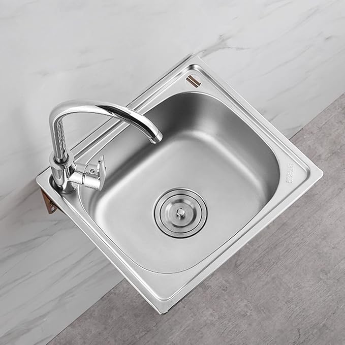 Wall Mounted Stainless Steel Sink, Hand Wash Basin, Workstation Sink Includes Drain and Downpipe, for Hotels, Restaurants, Kitchens(Silver A(37x32cm)