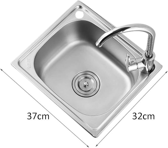 Wall Mounted Stainless Steel Sink, Hand Wash Basin, Workstation Sink Includes Drain and Downpipe, for Hotels, Restaurants, Kitchens(Silver B(37x32cm)