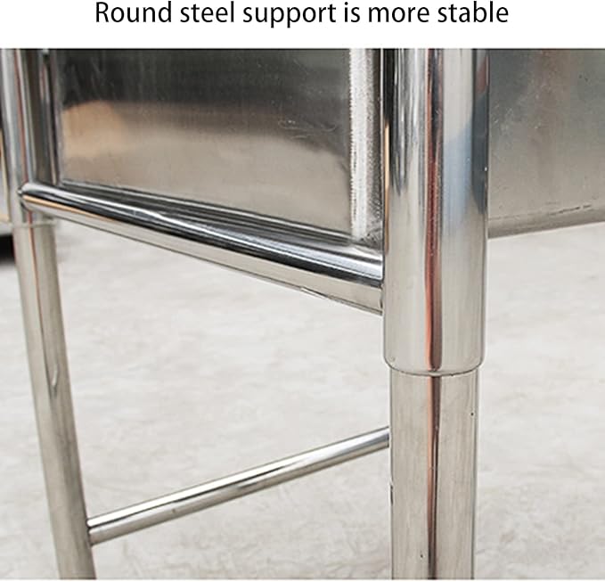 Kitchen Sink with Bracket, Commercial Stainless Steel Sink,Free Standing Utility Sink for Garage, Restaurant, Kitchen, Laundry Room, Outdoor (Size : 50cm/19.6in) (70cm/27.5in)