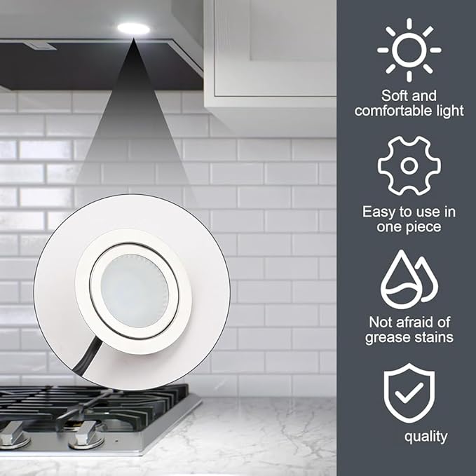 12V DC 1.5W Range Hood Lights with EL Socket Male, 2Pack Hole Closet Stove LED Light Recessed, Kitchen Light Bulb