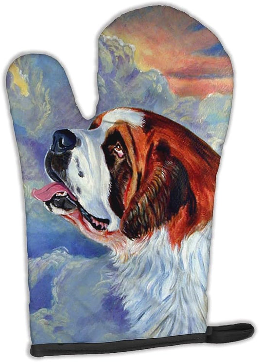 Caroline's Treasures 7085OVMT Saint Bernard Loyalty Oven Mitt Heat Resistant Thick Oven Mitt for Hot Pans and Oven, Kitchen Mitt Protect Hands, Cooking Baking Glove