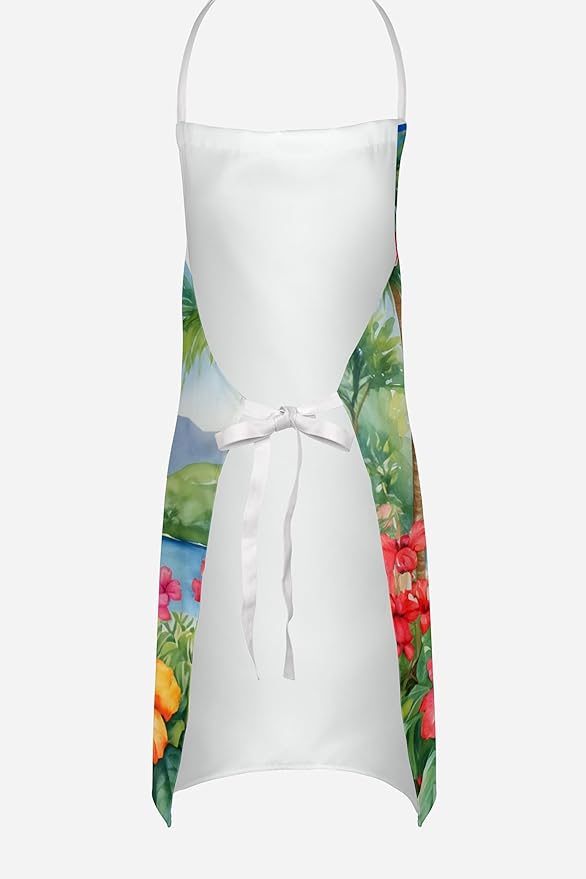 Caroline's Treasures Greater Swiss Mountain Dog Luau Apron Cooking Kitchen Server Baking Crafts Gardening for Adult Women Men, Unisex, Large, Multicolor