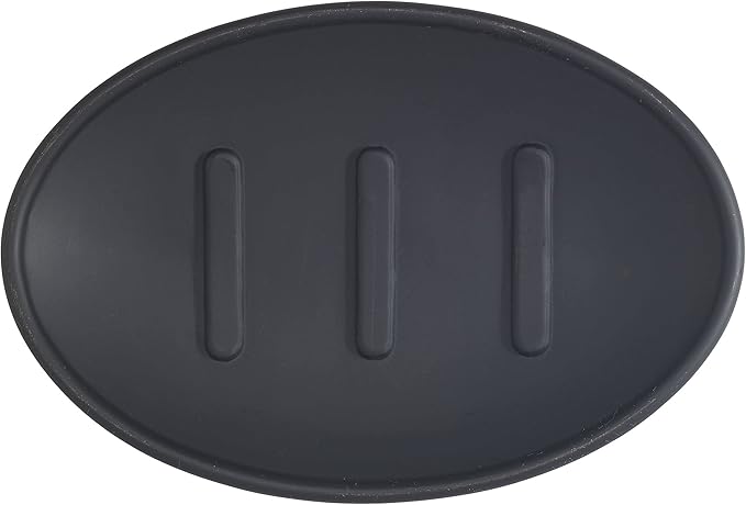 Avanti Linens - Soap Dish, Guest Bathroom Essentials, Countertop Bathroom Accessories, Modern Home Decor (Memphis Collection, Black)