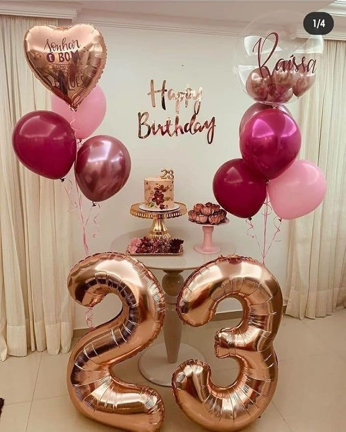 Numbers Rose Gold Balloon 40 Inch, Large Happy 20th Birthday Decorations for Women, Foil Balloon Number for Wedding Marriage Proposa Big Events Family Reunions Party Supplies