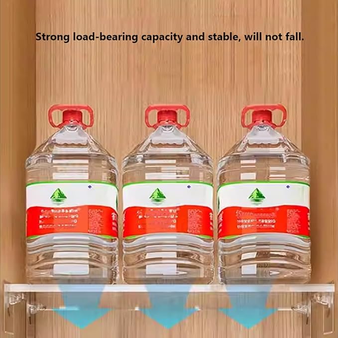 1 Pcs Acrylic Closet Shelves Organizers, 8MM Thick No Drill Cabinet Shelf for Closet, Organizer Shelf for Lockers Closets Wardrobe Pantry Cupboard Kitchen(L60xD50cm)