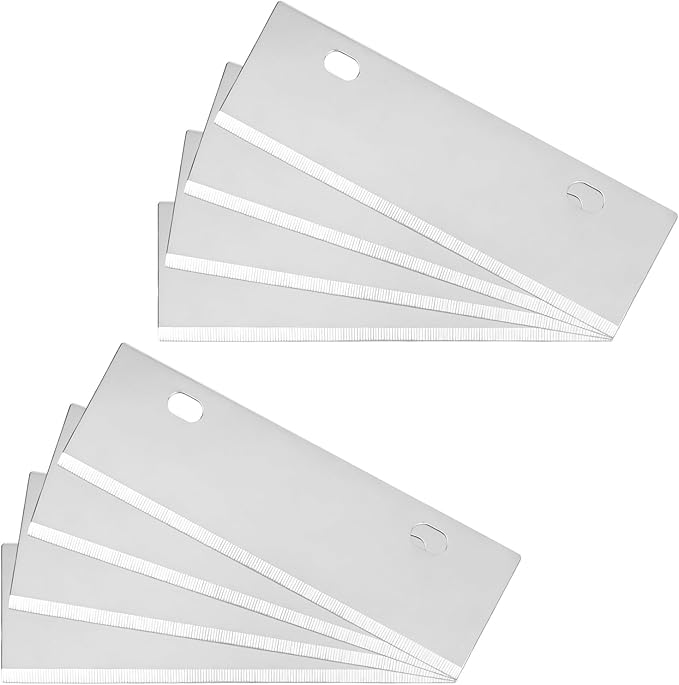 8pcs Grill Scraper Replacement Blades, 15.1x4.4cm/5.94x1.73in Stainless Steel Blades Griddle Cleaning Kit Tool for Griddle & BBQ Grill Scraper