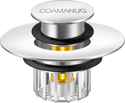 Bathtub Stopper | Shower Drain Hair Catcher, Pop-up Tub Stopper with Strainer | Pop-up bathtub drain plug | Drai Protector for 1-1/2 to 1-3/4" Bath Drain Hole