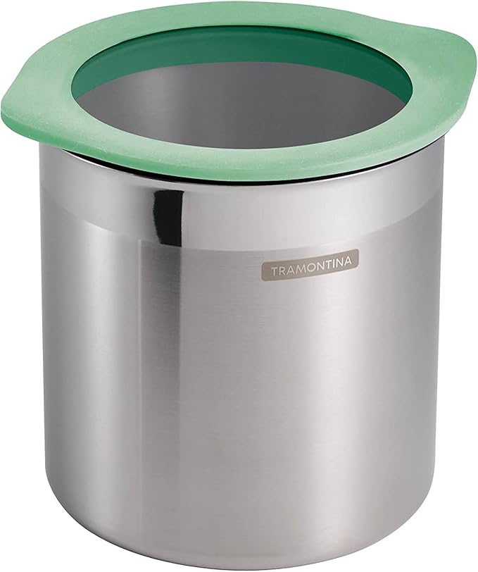 Tramontina 4-Piece Food Storage Containers with Silicone Lids, Stainless Steel Reusable Canister Set, Kitchen Pantry Organizer for Oats, Flour, Cereal, Sugar, Snacks (Mint Green)