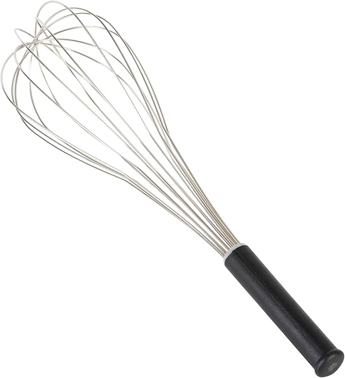 Restaurantware Met Lux 18 x 5 Inch Baking Whisk 1 Piano Whisk With Ergonomic Handle - Dishwashable Won't Corrode Stainless Steel Whisk For Whipping Baking Or Cooking