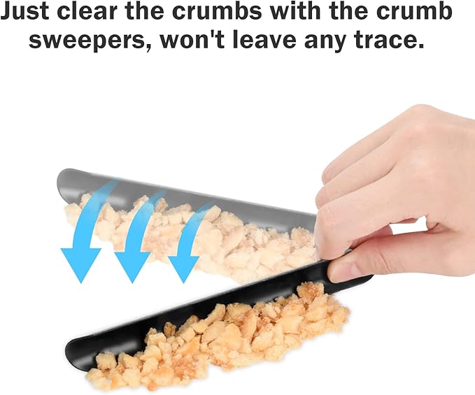 Crumb Sweeper, Crumbers, Table Cleaner Tool, Stainless Steel Crumbers for Servers, Bread Crumber, Restaurant Table Scraper for Crumbs on Table for Servers, Waiters and Waitresses (1 PACK, Black)