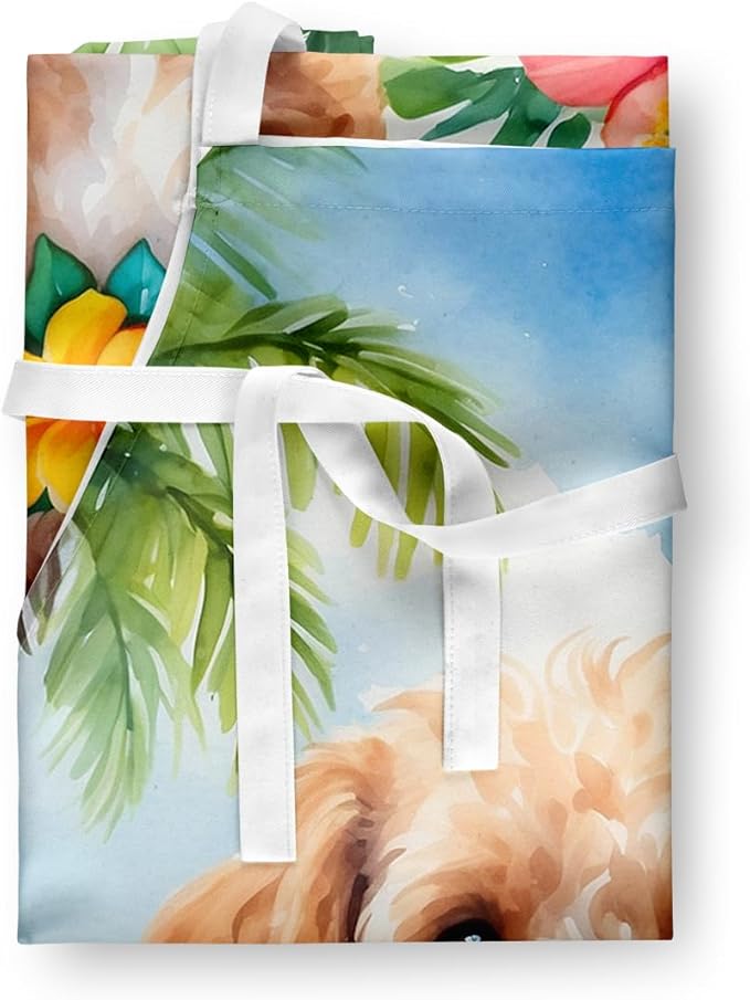Caroline's Treasures Cockapoo Luau Apron Cooking Kitchen Server Baking Crafts Gardening for Adult Women Men, Unisex, Large, Multicolor