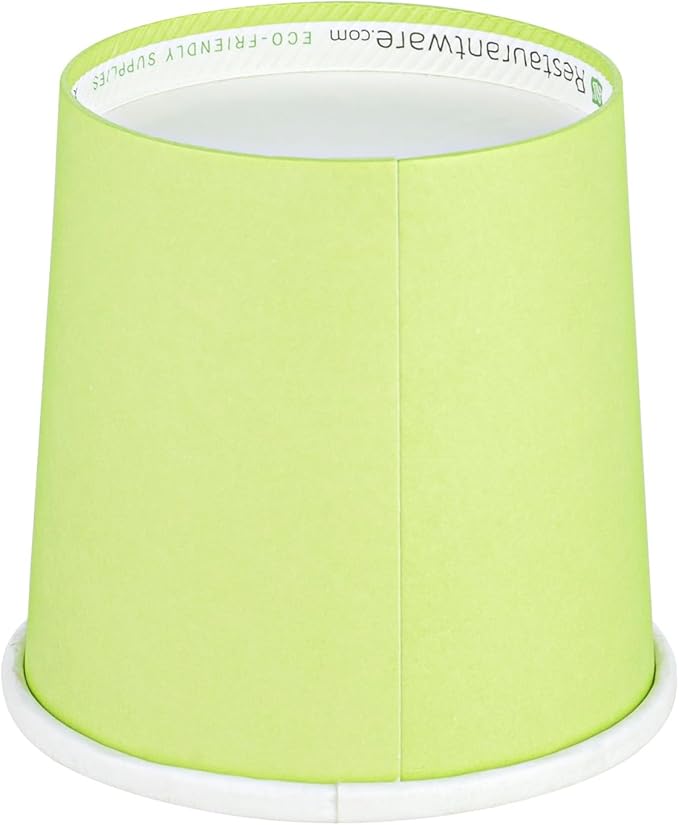 Bio Tek 12 Ounce Disposable Soup Cups, 200 Microwavable Paper Soup Cups - Vented Lids Sold Separately, Hot And Cold Foods, Green Paper To Go Soup Containers, For Desserts Or Treats - Restaurantware