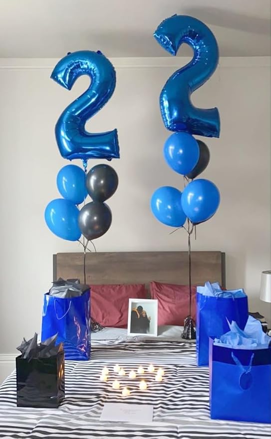 Numbers 30 Balloon, 40 Inch Happy 30th Birthday Decoration for Her Him, Dark Blue Foil Number Balloons for Celebration Engagement Memorial Day's Big Event Supplies