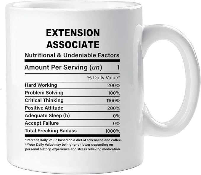Funny Gift for Extension Associate, Extension Associate Nutrition Mug, Best Extension Associate Gift Ideas, Graduation, Funny Extension Associate Birthday Mug