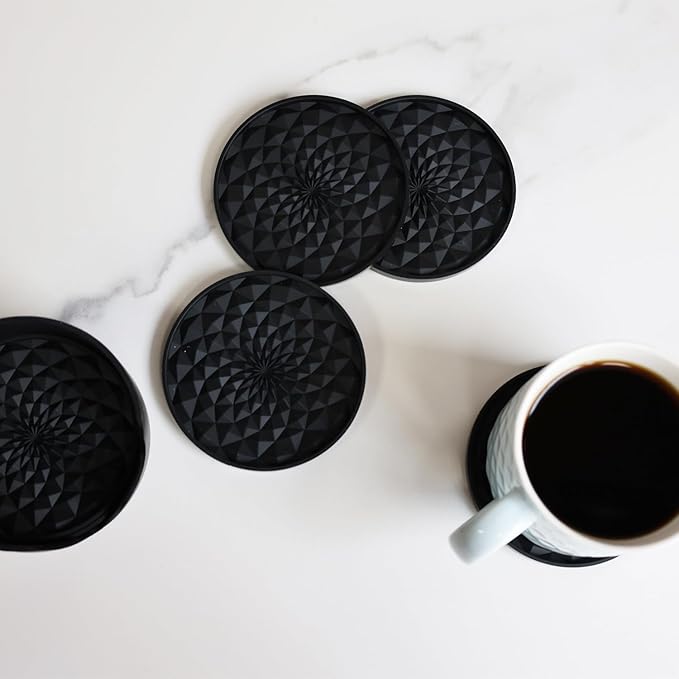 Silicone Coasters Set for Table [6 Pack] - Cup Drink Coasters for Home Kitchen Dining Decor