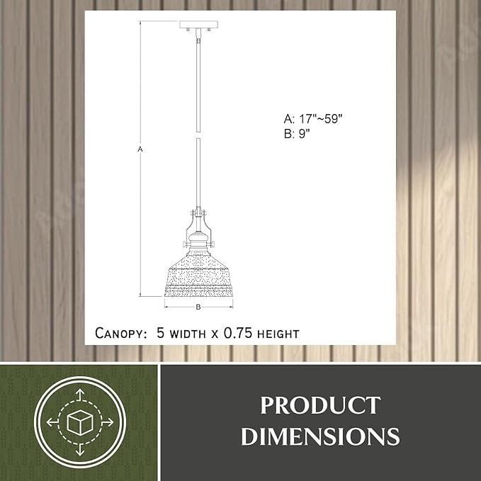 VAXCEL Beloit Mini Pendant for Kitchen Island, Farmhouse Style Mounted Ceiling Lighting, Matte Black Finish, Clear Glass