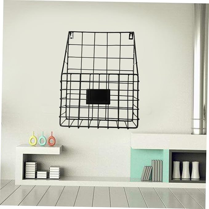 Cabilock Hanging Book Holder Metal Book Basket Wall Mount Storage Magazine Holder Wall Newspaper Rack