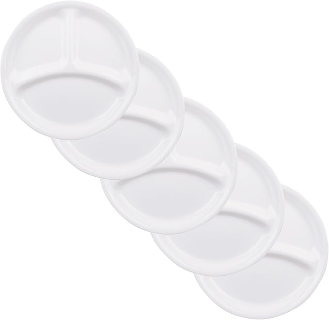 CORELLE J385-N CP-9632 Plate, Outer Diameter 8.5 inches (21.5 cm), Unbreakable, Lightweight, Winter Frost White, Lunch Plate, Set of 5