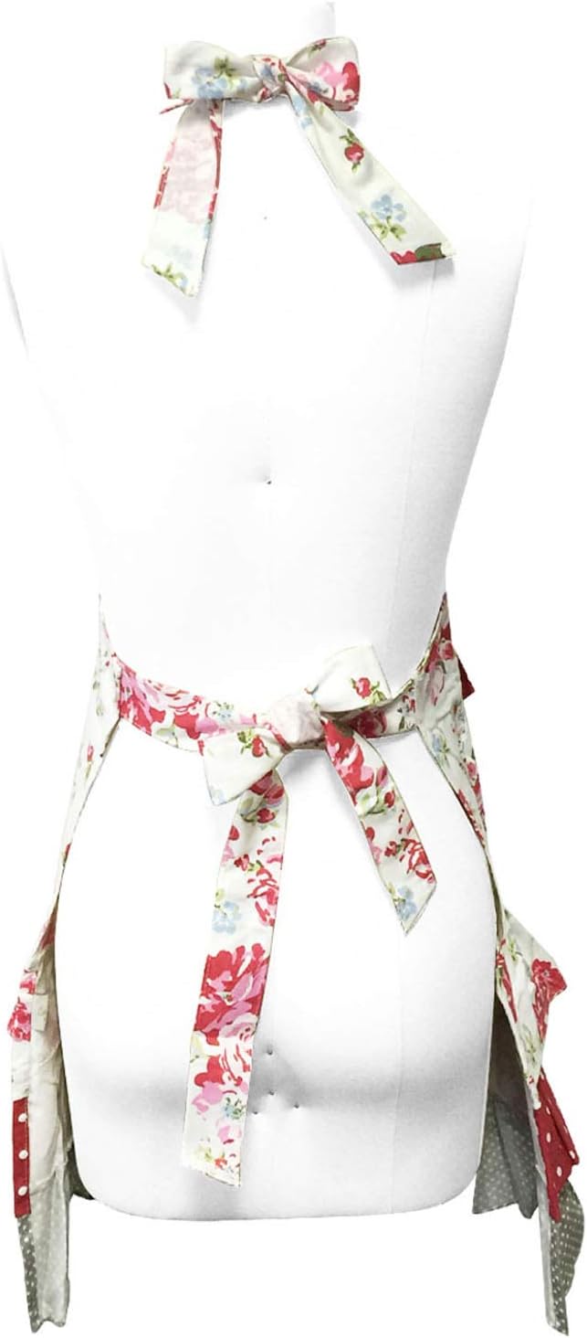 Wrapables Mother and Daughter Ruffles and Roses Apron for Baking, Cooking & Crafts, Adult