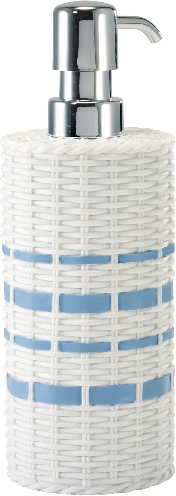 Izod – Lotion Pump, Hand-Painted Resin with Woven Wicker-Inspired Design, Soap or Lotion Dispenser for Bathroom, Kitchen or Vanity (Savannah)