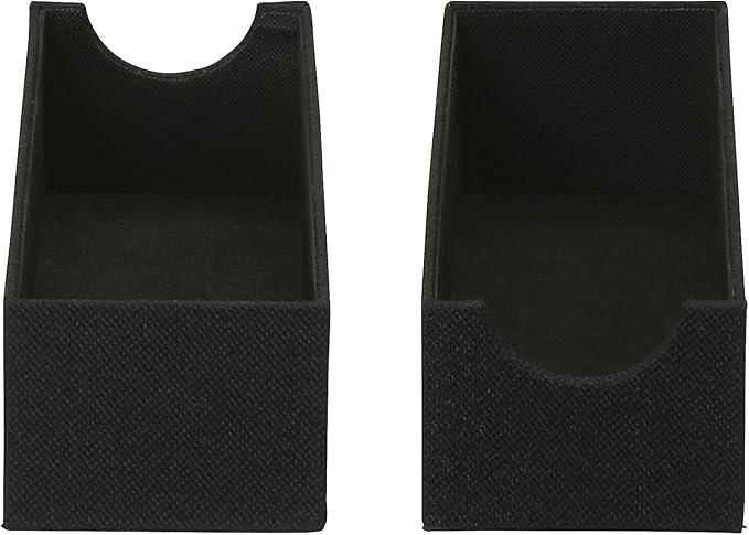 Household Essentials 2-Pack of Drawer Organizers, Sturdy Chipboard with Soft Polyester Cover, Handy and Fashionable Organization Solution, 3” H x 4” W x 12” D, Black Linen
