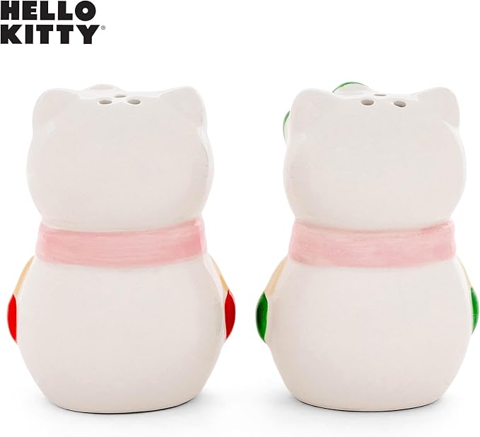 Silver Buffalo Sanrio Hello Kitty Snowman Ceramic Salt and Pepper Shaker Set, 5” x 2” x 3.5”