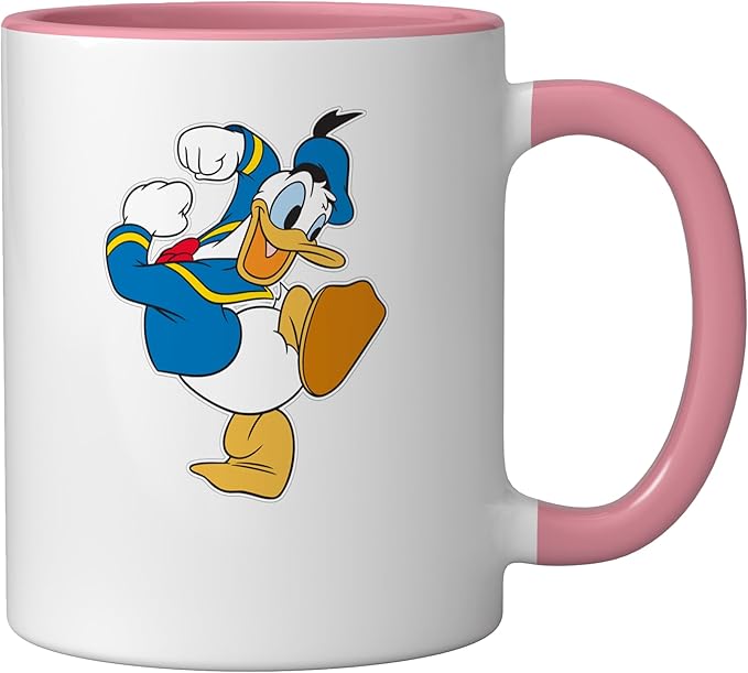 Disney Donald Duck Ready To Go Ceramic Mug, Pink/White