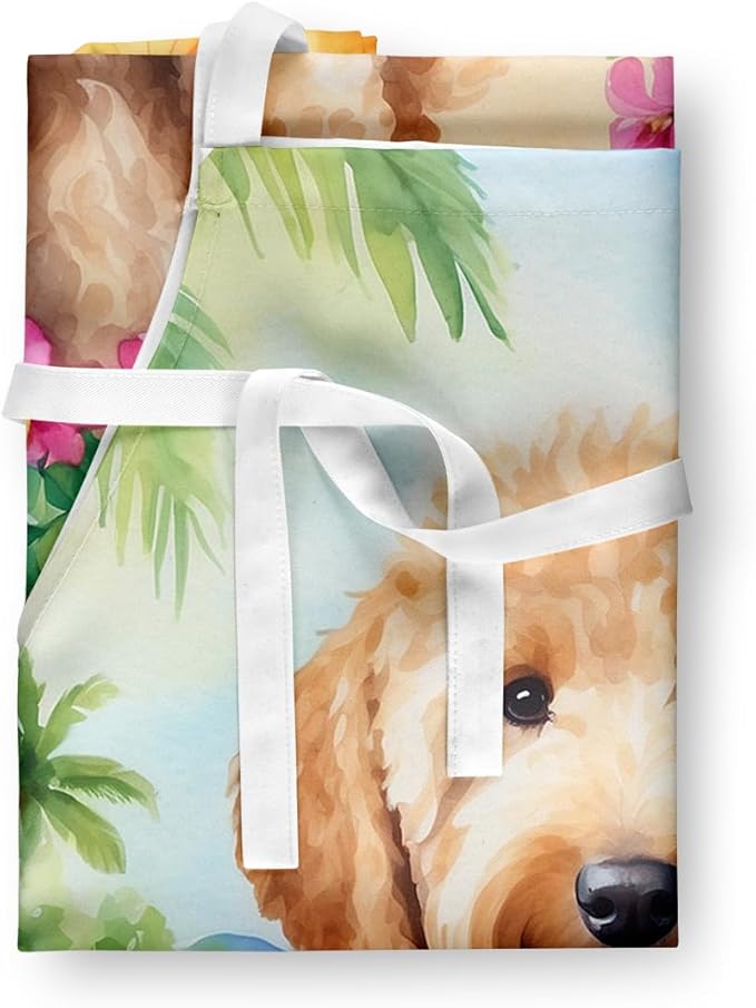 Caroline's Treasures Goldendoodle Luau Apron Cooking Kitchen Server Baking Crafts Gardening for Adult Women Men, Unisex, Large, Multicolor