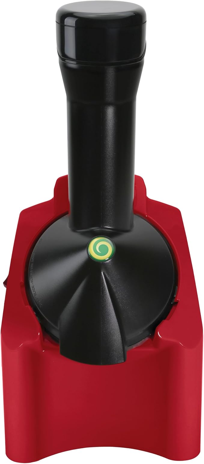 Yonanas Classic Frozen Fruit Soft Serve Maker for Healthy Vegan and Dairy-Free Treats, 200W Red Machine with 36 Recipes, BPA Free, Easy to Clean, Quick and Simple to Use